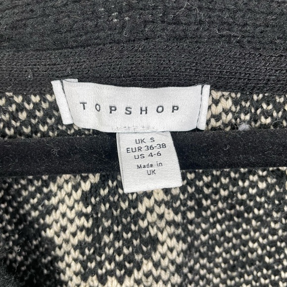 Topshop Black Leopard Print Cardigan/Sweater Large Women’s - Picture 3 of 4